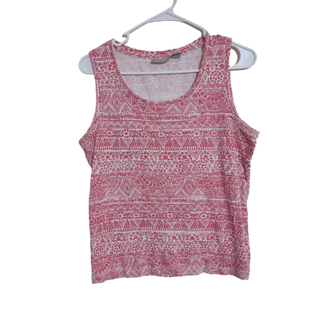 Chico's Pink Paisley Print Tank Top Size‎ 2/Medium